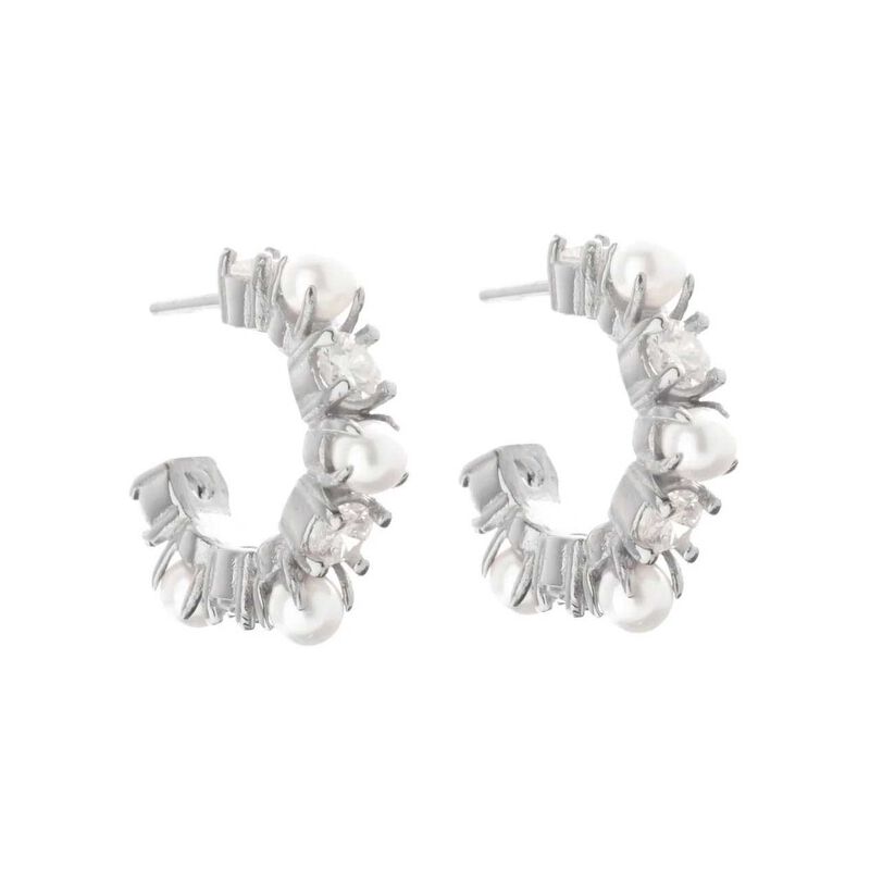 Silk & Steel Perla Hoop Earrings image number 0